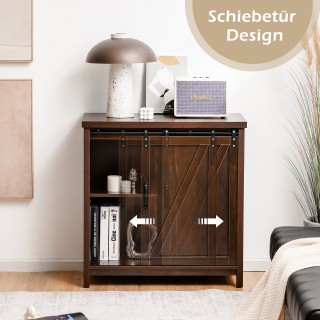 Costway Ξύλινο Ντουλάπι Κουζίνας με Συρόμενες Πόρτες και 4 Ράφια, 8... Costway Ξύλινο Ντουλάπι Κουζίνας με Συρόμενες Πόρτες και 4 Ράφια, 8...