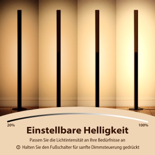 Costway Φυσικό Φωτιστικό Δαπέδου από Μπαμπού με Ρυθμιζόμενη LED Γων...