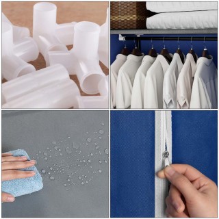 BAKAJI  Ντουλάπα από ύφασμα TNT Γκαρνταρόμπα Κρεμάστρα με ράφι 70x4...