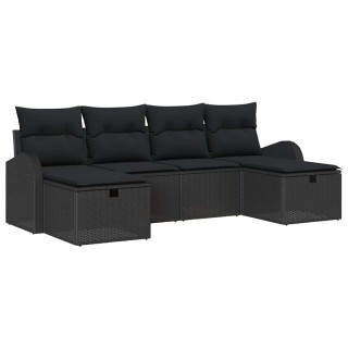 vidaXL Σετ Καναπέ με μαξιλάρι 6 pcs Μαύρο συνθετικό ρατάν 3359122 vidaXL Σετ Καναπέ με μαξιλάρι 6 pcs Μαύρο συνθετικό ρατάν 3359122