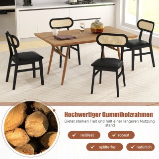 Costway  Σετ 2 Ξύλινες Καρέκλες Τραπεζαρίας με Επένδυση PU Δέρματος...