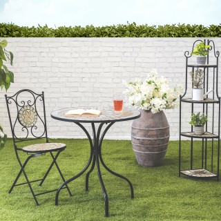 Galileo Εξωτερική σιδερένια γωνιακή ραφιέρα, αναδιπλούμενη, με 4 ρά...