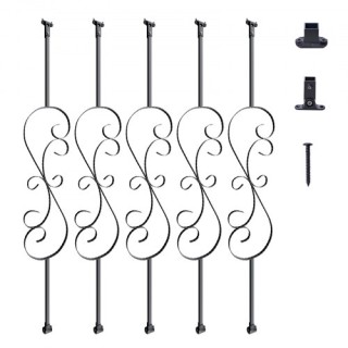 Σπιράλ Μεταλλικά Κάγκελα Σκάλας VEVOR, 5τμχ, 112x1.3εκ, Μαύρα ZXKL... Σπιράλ Μεταλλικά Κάγκελα Σκάλας VEVOR, 5τμχ, 112x1.3εκ, Μαύρα ZXKL...