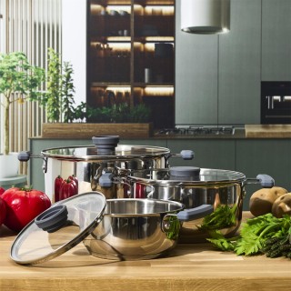 Σετ Κατσαρολών All-in-One X3 Easy Storage 17/21/25cm - Inox KC5228 ...