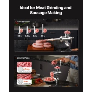 VEVOR Ανοξείδωτος Χειροκίνητος Κιμάς με Σφιγκτήρα Τραπεζιού και Αξε...
