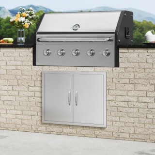 Πόρτα BBQ VEVOR 787x609 mm Ανοξείδωτη Διπλή για Εξωτερική Κουζίνα  ...