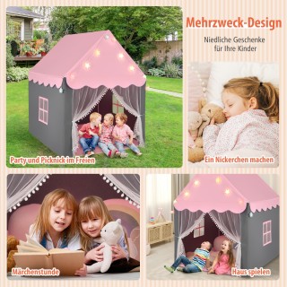 Costway Παιδική Σκηνή Παιχνιδιού με Αστέρια 105 x 121 x 136 cm Ροζ ...