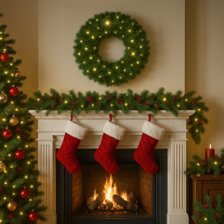 BAKAJI Χριστουγεννιάτικο Στεφάνι Γκιρλάντα Πράσινο 40 εκ με 30 Θερμ... BAKAJI Χριστουγεννιάτικο Στεφάνι Γκιρλάντα Πράσινο 40 εκ με 30 Θερμ...