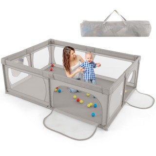 Costway Βρεφικό πάρκο με 50 μπαλάκια, 2 πορτάκια και διαπνέον δίχτυ...