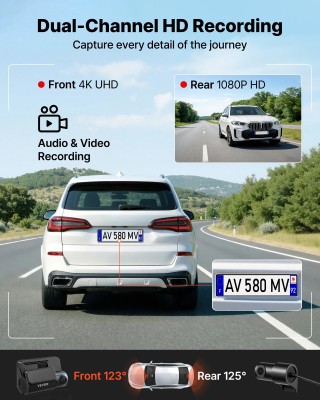 VEVOR Κάμερα Αυτοκινήτου Dash Cam Διπλή Εμπρός/Πίσω 4K + 1080P με W... VEVOR Κάμερα Αυτοκινήτου Dash Cam Διπλή Εμπρός/Πίσω 4K + 1080P με W...