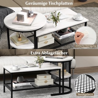 Costway Σετ Τραπεζιών Καθιστικού με Συνδυασμό Τεχνητού Μαρμάρου κα... Costway Σετ Τραπεζιών Καθιστικού με Συνδυασμό Τεχνητού Μαρμάρου κα...