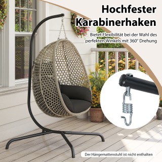 Costway  Μοντέρνα Μαύρη Βάση Αιώρας με Γάντζο - Υποστηρίζει έως 180...