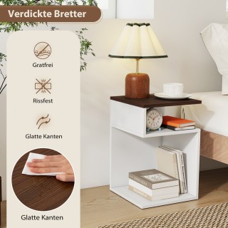 Costway  S-σχήματος Βοηθητικό Τραπέζι με 3 Επιφάνειες και 2 Ανοιχτά...