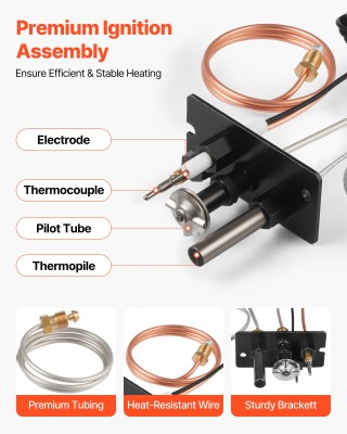 VEVOR Σύστημα Φλόγας Τζακιού Φυσικού Αερίου, Συμβατότητα με Lennox,...