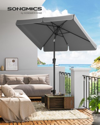 SONGMICS Ορθογώνια Ομπρέλα Περβόλου UPF 50+ με Διπλή Κλίση,, Γκρι, ...