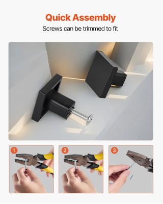 VEVOR Σετ 10 Τετράγωνων Μαύρων Πόμολων 30mm από Κράμα Ψευδαργύρου 1...