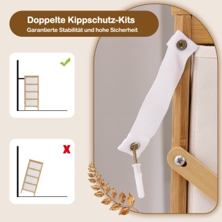 Costway Κομμό Με 8 Αποσπώμενα Υφασμάτινα Συρτάρια & Μπαμπού Σκελετό...