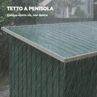 Outsunny Μεταλλικό Κήπο Οικίσιο 272 x 134 cm με Διπλές Συρόμενες Πό...