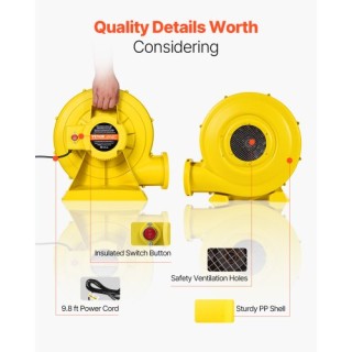 VEVOR  Φυσητήρας Φουσκωτού 950W 1.2&1.3HP Εμπορικής Χρήσης  QMFJ750...