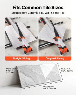 VEVOR Χειροκίνητος Κόφτης Πλακιδίων 1600 mm με Ενισχυμένη Ράγα, Οδη...