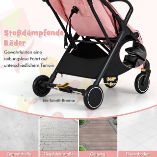 Costway  Πτυσσόμενο Καροτσάκι Ταξιδιού με Ξαπλωτή Ρυθμιζόμενη Πλάτη...