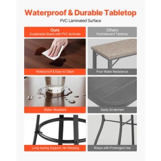 VEVOR Μεταλλίκο Στρογγυλό Μπαρ Τραπέζι 60 εκ.,Εξωτερικού Χώρου με Ε... VEVOR Μεταλλίκο Στρογγυλό Μπαρ Τραπέζι 60 εκ.,Εξωτερικού Χώρου με Ε...