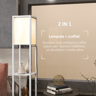 HOMCOM Μοντέρνο Επιδαπέδιο Φωτιστικό με 2 Καπέλα και 2 Ράφια για Λ... HOMCOM Μοντέρνο Επιδαπέδιο Φωτιστικό με 2 Καπέλα και 2 Ράφια για Λ...