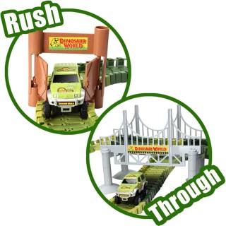 BAKAJI Σετ Πίστας Ευέλικτων Αυτοκινήτων Πάρκο των Δεινοσαύρων Παιχν...