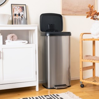 Costway Κάδος Απορριμμάτων Υψηλής Χωρητικότητας 68L με Αθόρυβο Κλεί...