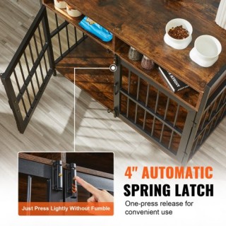 VEVOR Έπιπλο Κλουβί Σκύλου με Αποθήκευση, 41 για Μεγάλες Φυλές, Διπ...