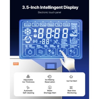 VEVOR Εμπορική Παγομηχανή 360LBS/24H & 250LBS Αποθήκευση Αυτοκαθαρι...