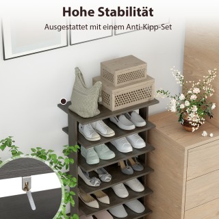 Costway Ρυθμιζόμενη Παπουτσοθήκη 8 Ορόφων, Εξοικονόμησης Χώρου, σε ...