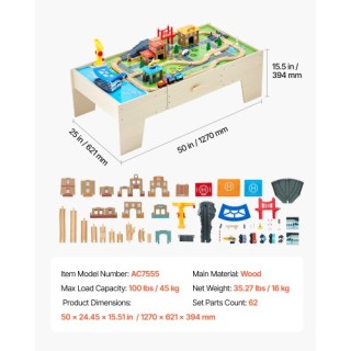 VEVOR Παιδικό Ξύλινο Τραπέζι Δραστηριοτήτων με Μεγάλο Συρτάρι Αποθή... VEVOR Παιδικό Ξύλινο Τραπέζι Δραστηριοτήτων με Μεγάλο Συρτάρι Αποθή...