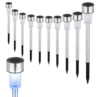 BAKAJI  10 Ηλιακά Φωτιστικά Κήπου Επαναφορτιζόμενα Στύλοι LED Φως R...