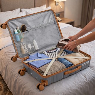 PROVITERA Σετ 4 Βαλίτσες Σκληρού Κελύφους από Πολυπροπυλένιο σε Γκρ...