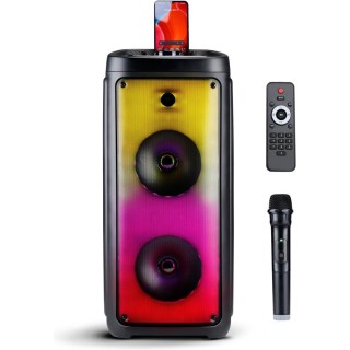 BAKAJI  Ηχείο Bluetooth με Μικρόφωνο και Φωτισμό Bluetooth Aux και ...