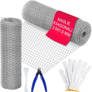 BAKAJI Γαλβανισμένο Μεταλλικό Πλέγμα Εξαγωνικό 40 εκ x 6 μμ Περίφρ... BAKAJI Γαλβανισμένο Μεταλλικό Πλέγμα Εξαγωνικό 40 εκ x 6 μμ Περίφρ...