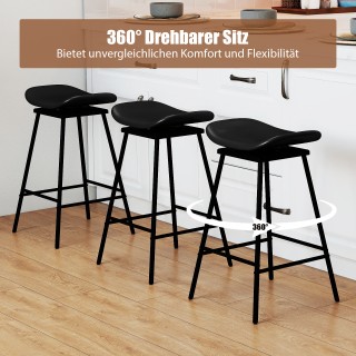 Costway Σετ 2 Περιστρεφόμενα Μοντέρνα Σκαμπό Μπαρ με Μαξιλαράκια απ...