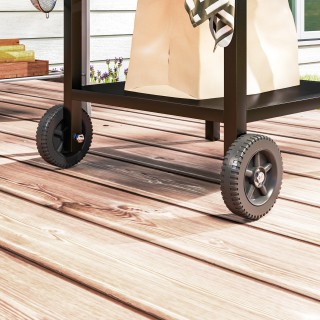 Outsunny Καρότσι για Μπάρμπεκιου με Επιφάνεια από Ατσάλι και Αναδιπ...