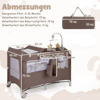 Costway Πολυλειτουργικό Κρεβατάκι Μωρού 5-σε-1 με Αλλαξιέρα, Πάρκο ... Costway Πολυλειτουργικό Κρεβατάκι Μωρού 5-σε-1 με Αλλαξιέρα, Πάρκο ...