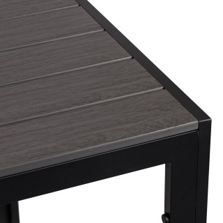 Galileo Τετράγωνο εξωτερικό τραπέζι 90x90 cm με σανίδες ξύλου σε γκ...