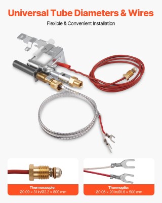 VEVOR Σύστημα Ανάφλεξης Υγραερίου για Τζάκια, Συμβατό με Αρκετά Μον...