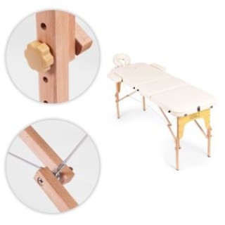 ModernHome Ξύλινο Κρεβάτι Μασάζ 3 ζωνών με Βαλίτσα και Τσάντα BM352...