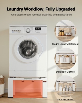 VEVOR Βάση Πλυντηρίου και Στεγνωτηρίου, Λευκή, 305mm Ύψος, Ρυθμιζόμ...