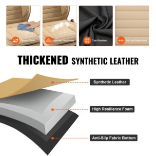 VEVOR Καλύμματα Καθισμάτων Αυτοκινήτου, 2τμχ, Δερματίνη, Μπεζ ZTMS... VEVOR Καλύμματα Καθισμάτων Αυτοκινήτου, 2τμχ, Δερματίνη, Μπεζ ZTMS...