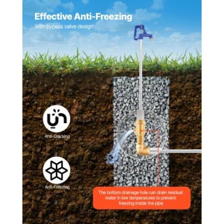 VEVOR Αντιπαγωτική Υδροληψία Εξωτερικού Χώρου, 980mm με Σύνδεση Σωλ...