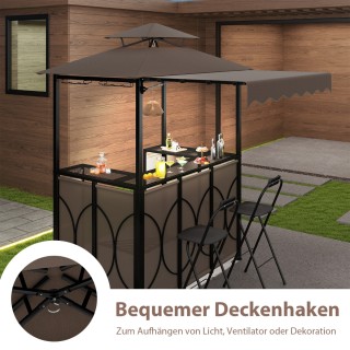 Costway Αδιάβροχο Μπαρ Μπάρμπεκιου με Μπάρα & 2 Καρέκλες Μπαρ - Δι... Costway Αδιάβροχο Μπαρ Μπάρμπεκιου με Μπάρα & 2 Καρέκλες Μπαρ - Δι...