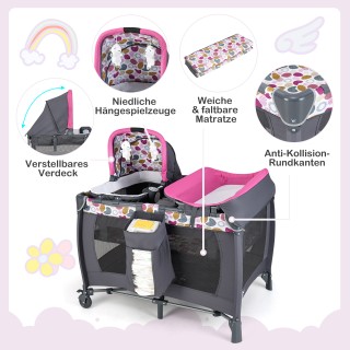 Costway Φορητό Πτυσσόμενο Παιδικό Κρεβάτι & Ψυγείο με Αλλαξιέρα, Γυ... Costway Φορητό Πτυσσόμενο Παιδικό Κρεβάτι & Ψυγείο με Αλλαξιέρα, Γυ...