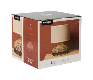 Ostaria Φυσικό φωτιστικό κορδόνι Lio μπεζ μαύρο -37728 Ostaria Φυσικό φωτιστικό κορδόνι Lio μπεζ μαύρο -37728