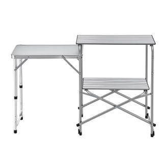 VEVOR Πτυσσόμενο Τραπέζι Κουζίνας Κάμπινγκ με Πλαϊνό Τραπέζι και Τσ...